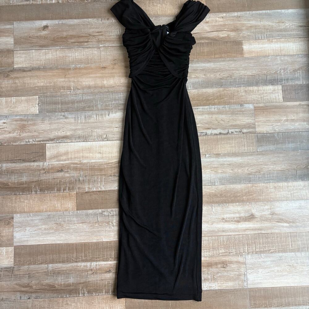 MISHA Maylee Off Shoulder Dress Black Size XXS - Picture 2 of 7